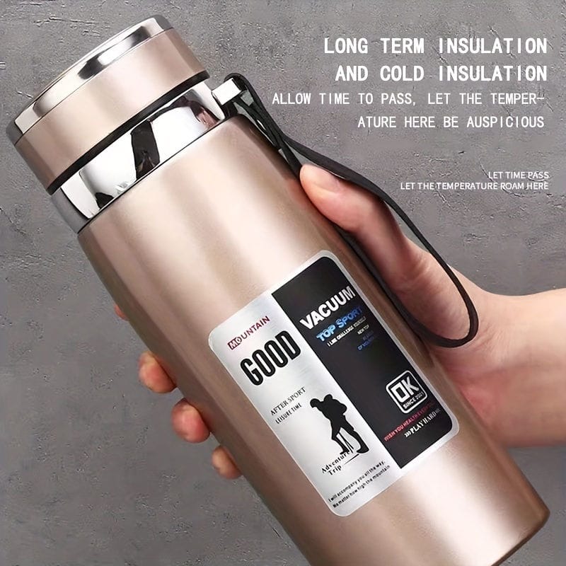 1000ml Large Capacity Stainless Steel Thermos Bottle – Hot & Cold Vacuum Flask Water Bottle (Random color) - Image 3