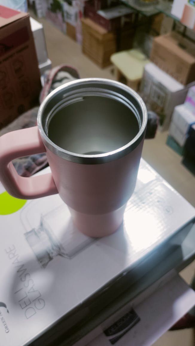 Premium Trending Pink color Stainless Steel Inner Insulated Mug – Hot & Cold Coffee/Tea Travel Mug with Lid - Image 3