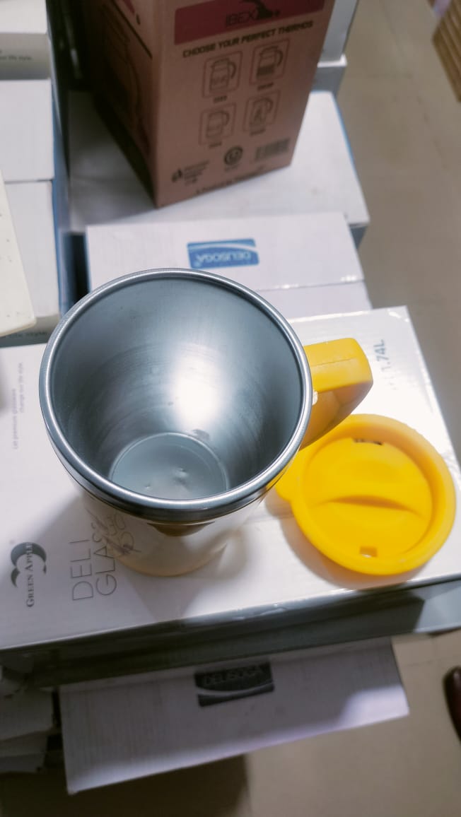 Premium Yellow Color Stainless Steel Inner Insulated Mug – Hot & Cold Coffee/Tea Travel Mug with Lid - Image 2