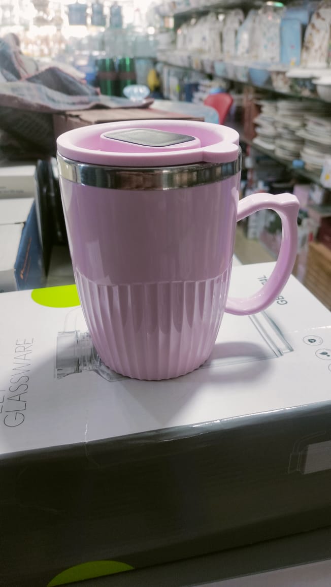 Premium Pink Color Stainless Steel Inner Insulated Mug – Hot & Cold Coffee/Tea Travel Mug with Lid