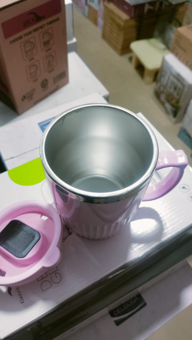 Premium Pink Color Stainless Steel Inner Insulated Mug – Hot & Cold Coffee/Tea Travel Mug with Lid - Image 3
